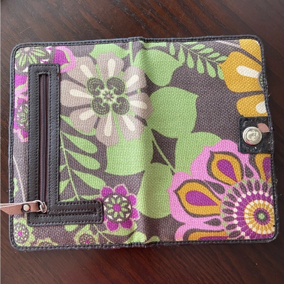 Spartina 449 Large BiFold Natural Linen Wallet Snap Close Floral - Picture 6 of 11